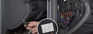 bezpieczniki w kabinie pasażerskiej Audi A3 8l