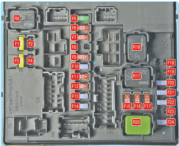 schemat bloku 2 pod maską Nissan Beetle
