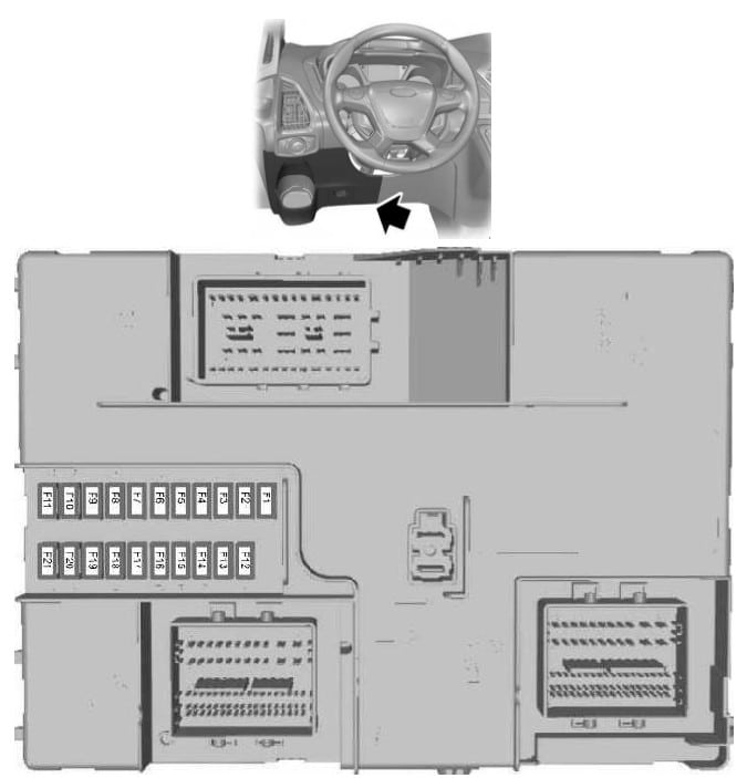 Schemat bloku w kabinie Ford Transit 8 1-2
