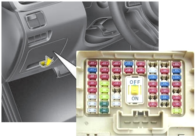 Blok w kabinie Kia Optima 4